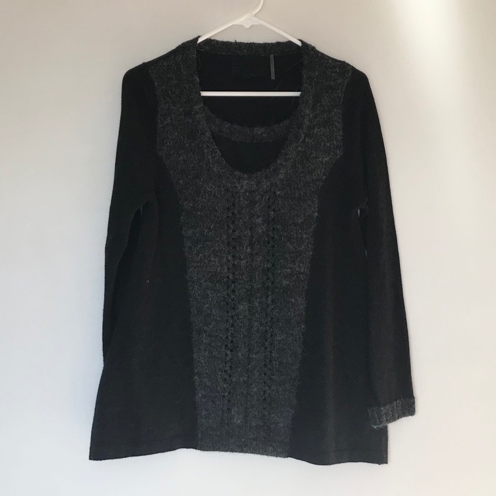 S- twelve black textured sweater